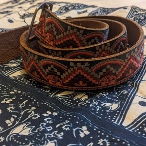 Lucky Brand XL Sunset Embroidered Belt XL